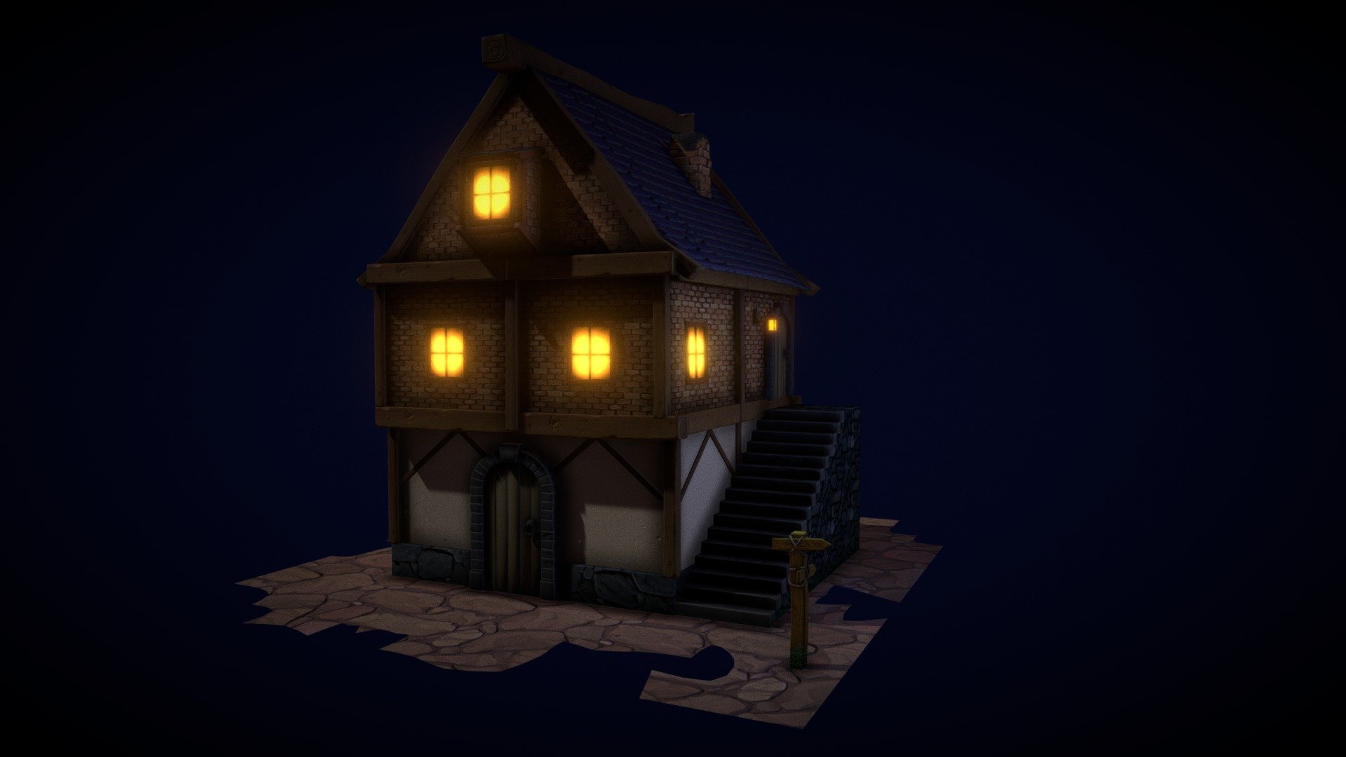 Stylized house - 3D model by bvbwork510524 [9866a13] - Sketchfab