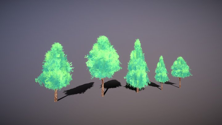 Anime Tree Pack 3D Model