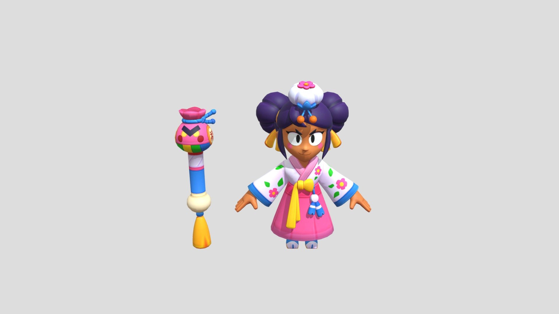 Brawl stars Hanbok Mandy - Download Free 3D model by Cartoon splash (davi  samuel) [986766e] - Sketchfab