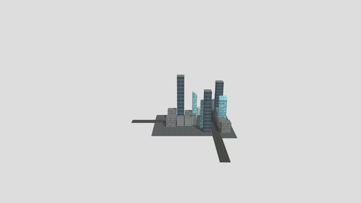 low poly city block – Modello 3D gratuito STL