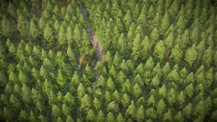 Forest and country road – Gratis 3D-model STL