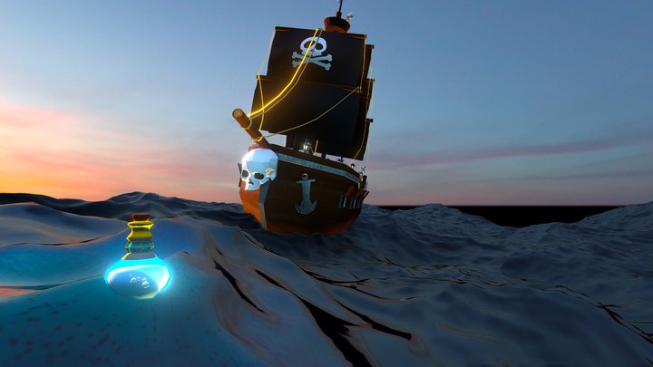 Ship of skeletons 3D Model