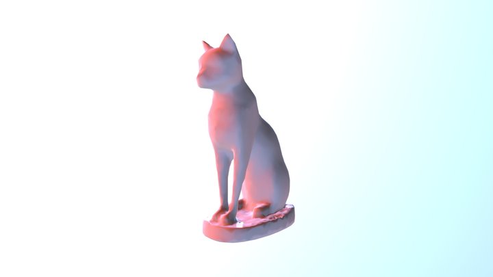 Egyptian Cat Low Poly 3D Model