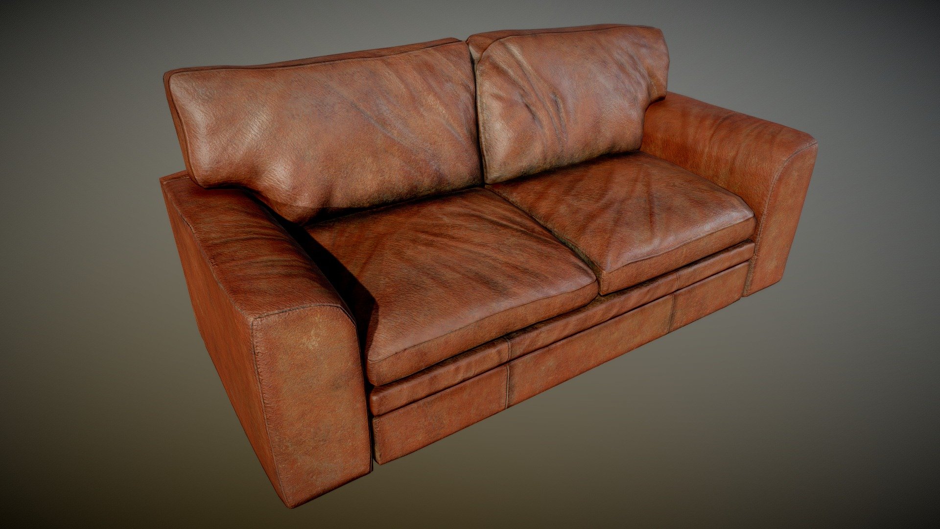 Old Dirty Leather Couch Cinnamon - PBR - Buy Royalty Free 3D model by ...