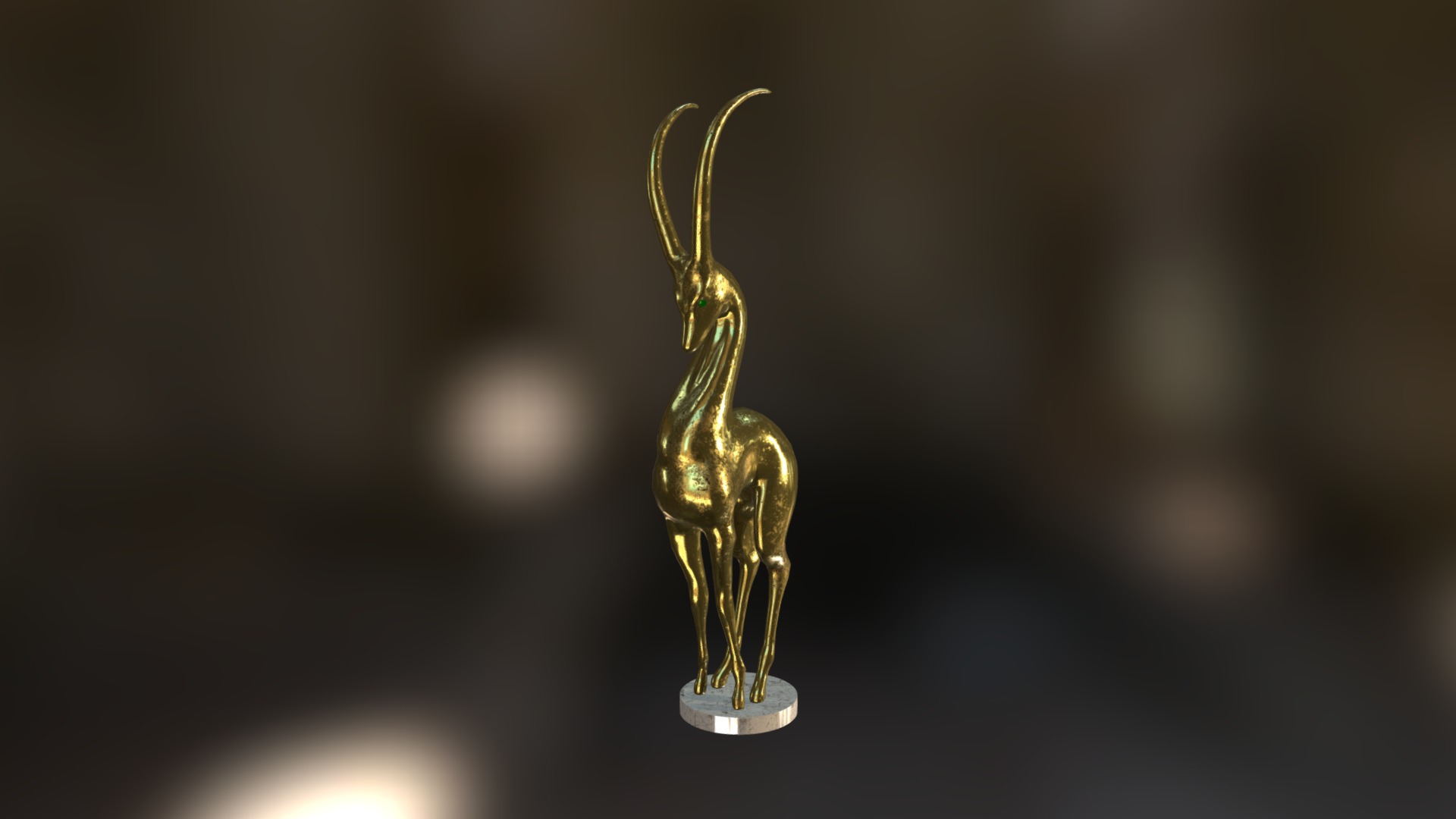 3D model antelope - This is a 3D model of the antelope. The 3D model is about a golden statue of a person.