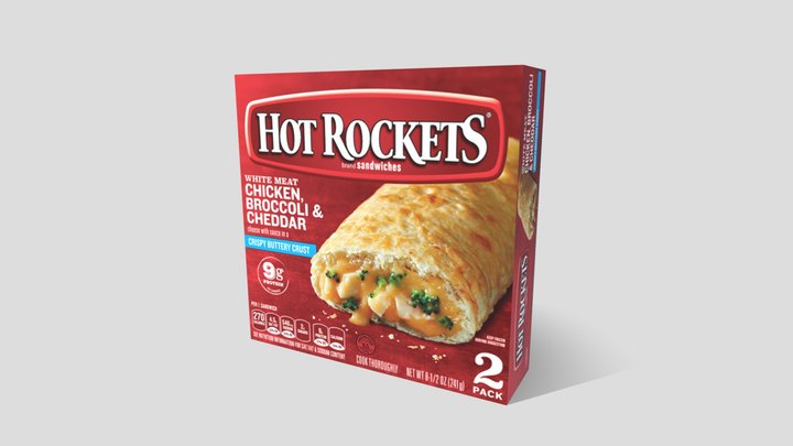 Hot Rockets - Chicken, Broccoli & Cheddar 3D Model
