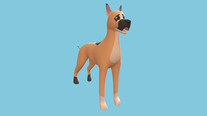 Stylised Great Dane 3D Model