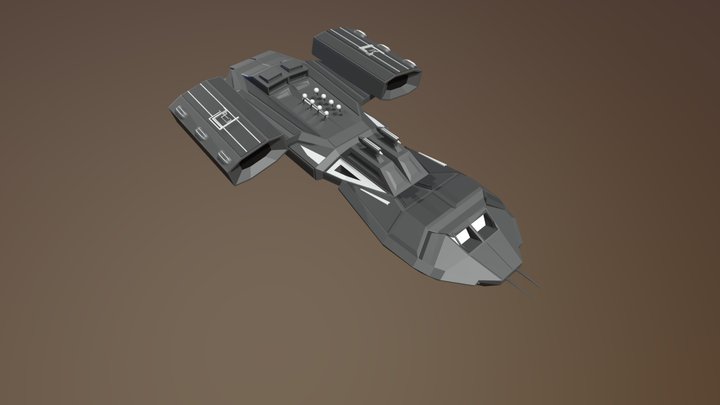 Black spaceships 3D Model