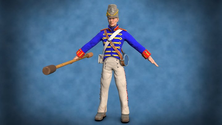 Artillery crew 1815 - rigged for UE4/5