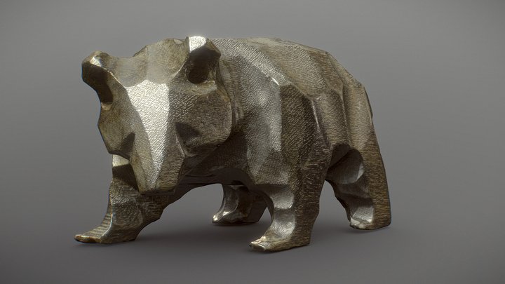Urso de madeira - Wooden bear toy 3D Model