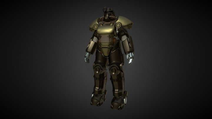 Power Armor T51 with Frame from Fallout 3D Model