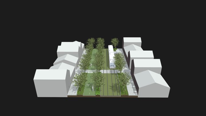 Landscape Design - 3D Model of Car Free Street 3D Model