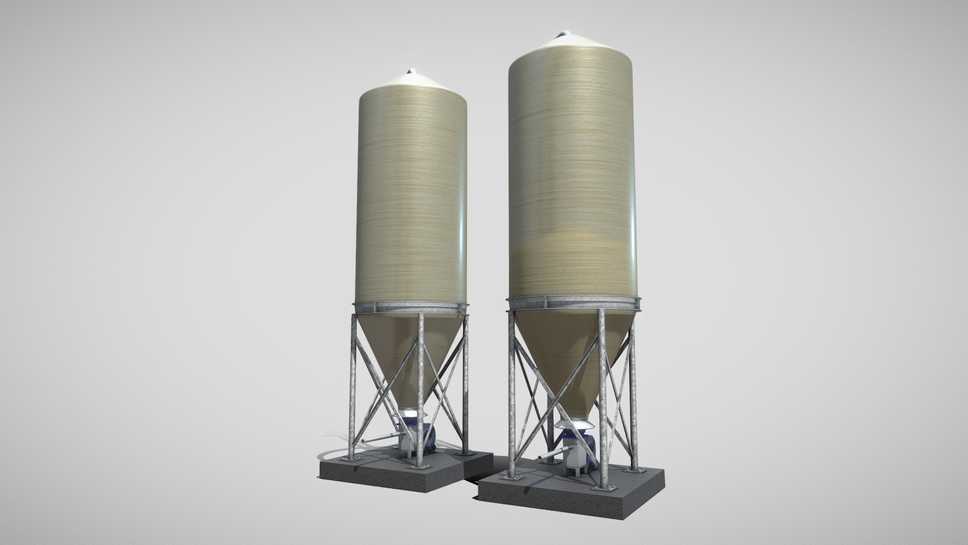 3D model Corn Silo (Version-1 PVC Container) - This is a 3D model of the Corn Silo (Version-1 PVC Container). The 3D model is about a few cylindrical structures.