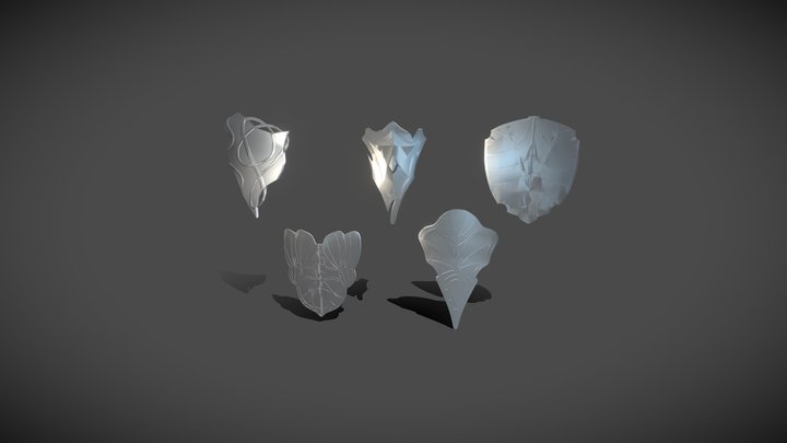 5 Utopian coats of arms 3D Model