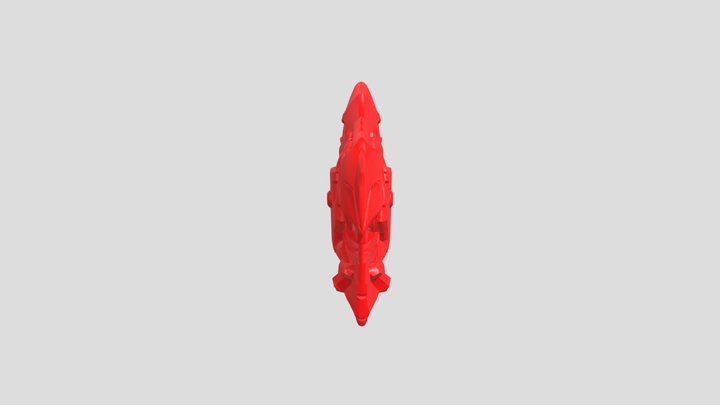Red dragon-themed toy weapon 3D Model