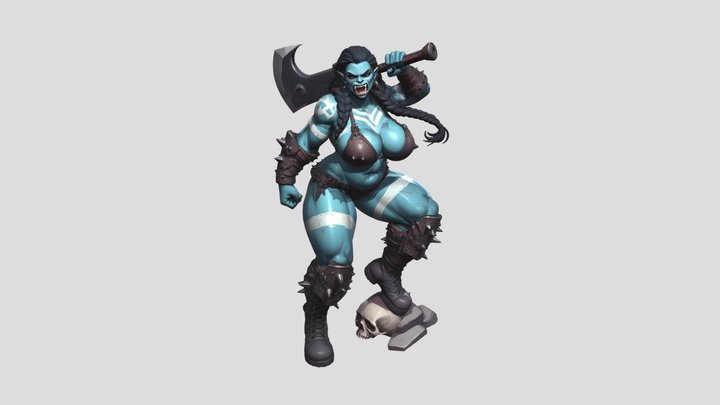 Frost Orc Berserker War Maiden 3D Model