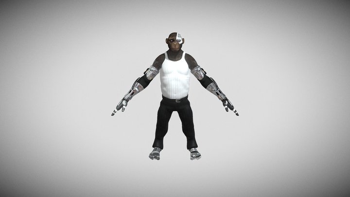 22Block:CyBor Apes NFT 3D Model