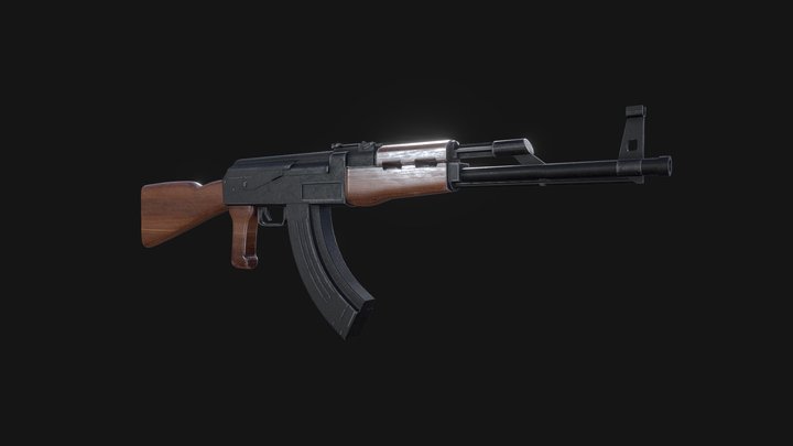 AK 47 Texture Practice 3D Model