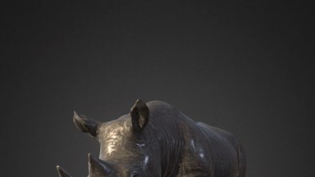 Rhino Sculpture Scan 3D Model