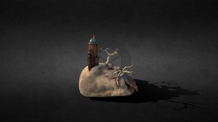 old robot tower Diorama 3D Model