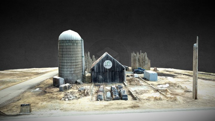 Monkton, Vermont - Barn and Silo (dilapidated) 3D Model