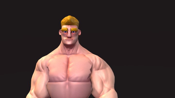 Muscle man - game ready 3D Model