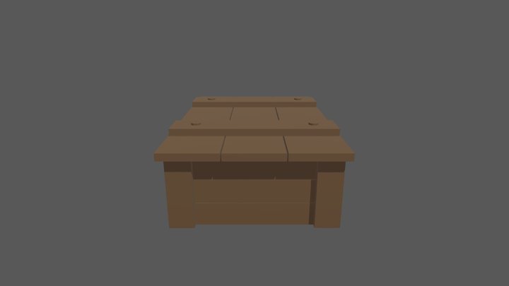 Wooden Box Mesh - Student Project 3D Model
