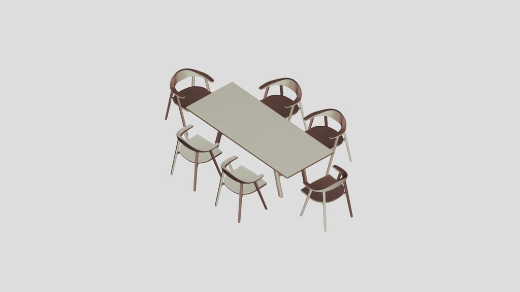Modern 6-Seater Dining Tablel No Textures