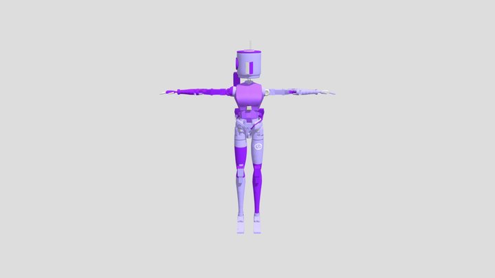 Purple Toy Robot 3D Model