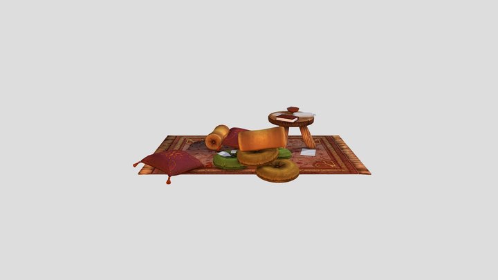 Cozy writing scene 3D Model