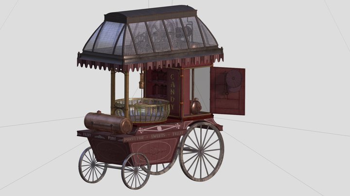 Fairy floss cart 3D Model