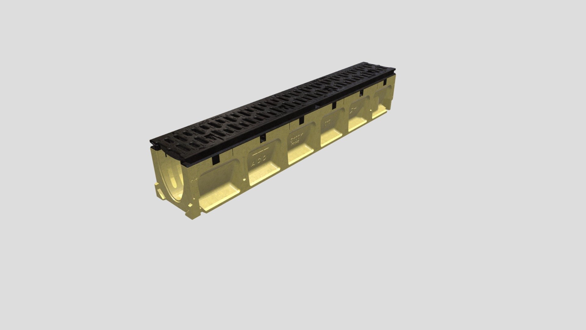 S100K-010 Channel with Slotted Grate — Sketchfab embed 3D viewer