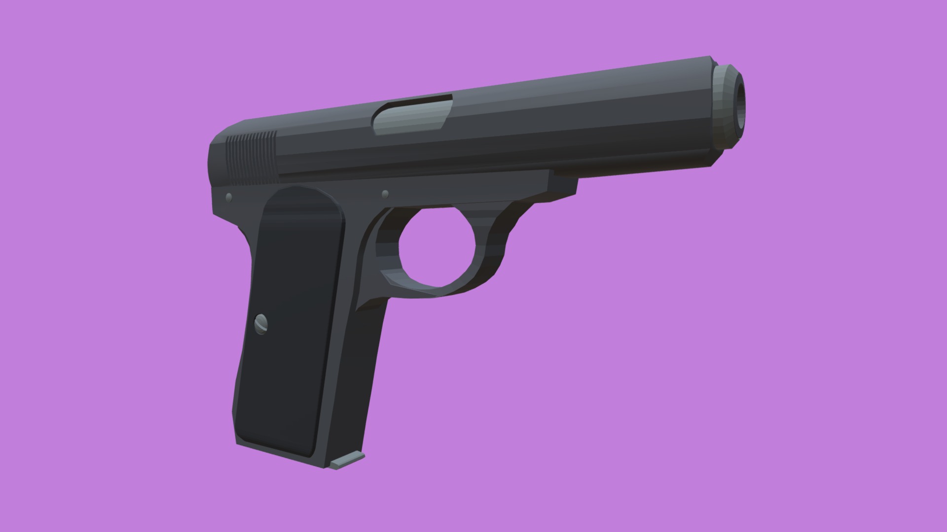 3D model Browning M1910 - This is a 3D model of the Browning M1910. The 3D model is about a black handgun with a pink background.