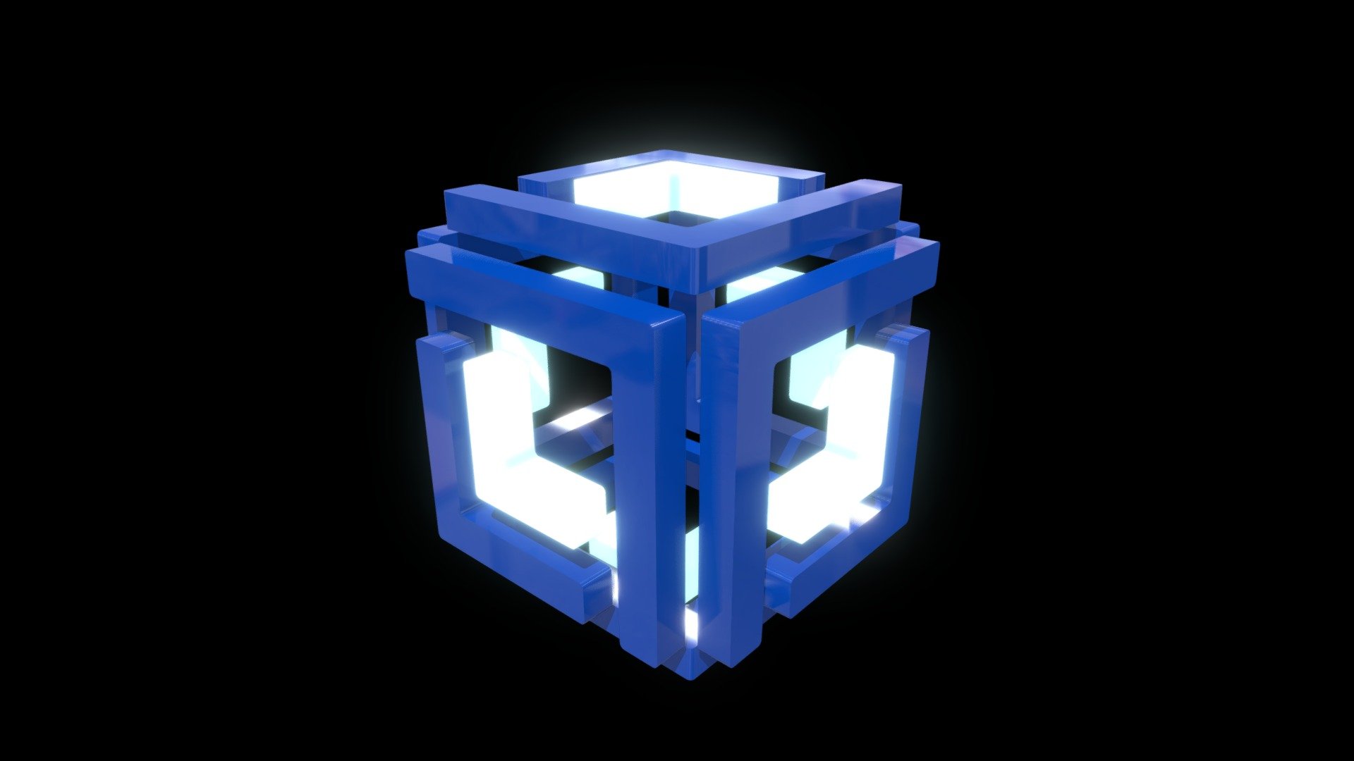 Open Cube Blue Model 3D model by jstabe [98984fd] Sketchfab