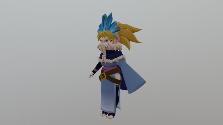 Game Character - Ice Mage 3D Model