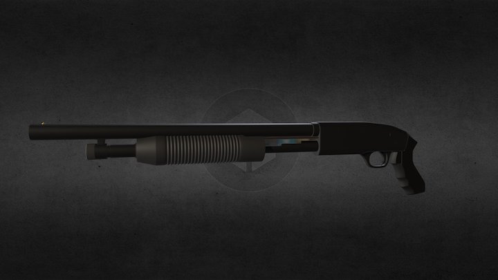 Mossberg 500 Pump Shotgun 3D Model