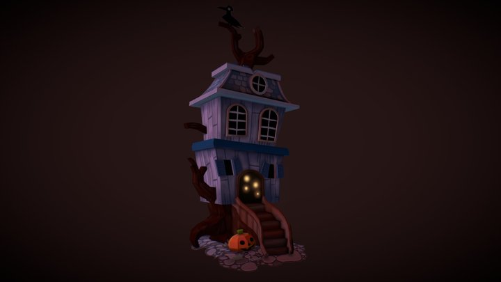 Lowpoly Halloween House 3D Model