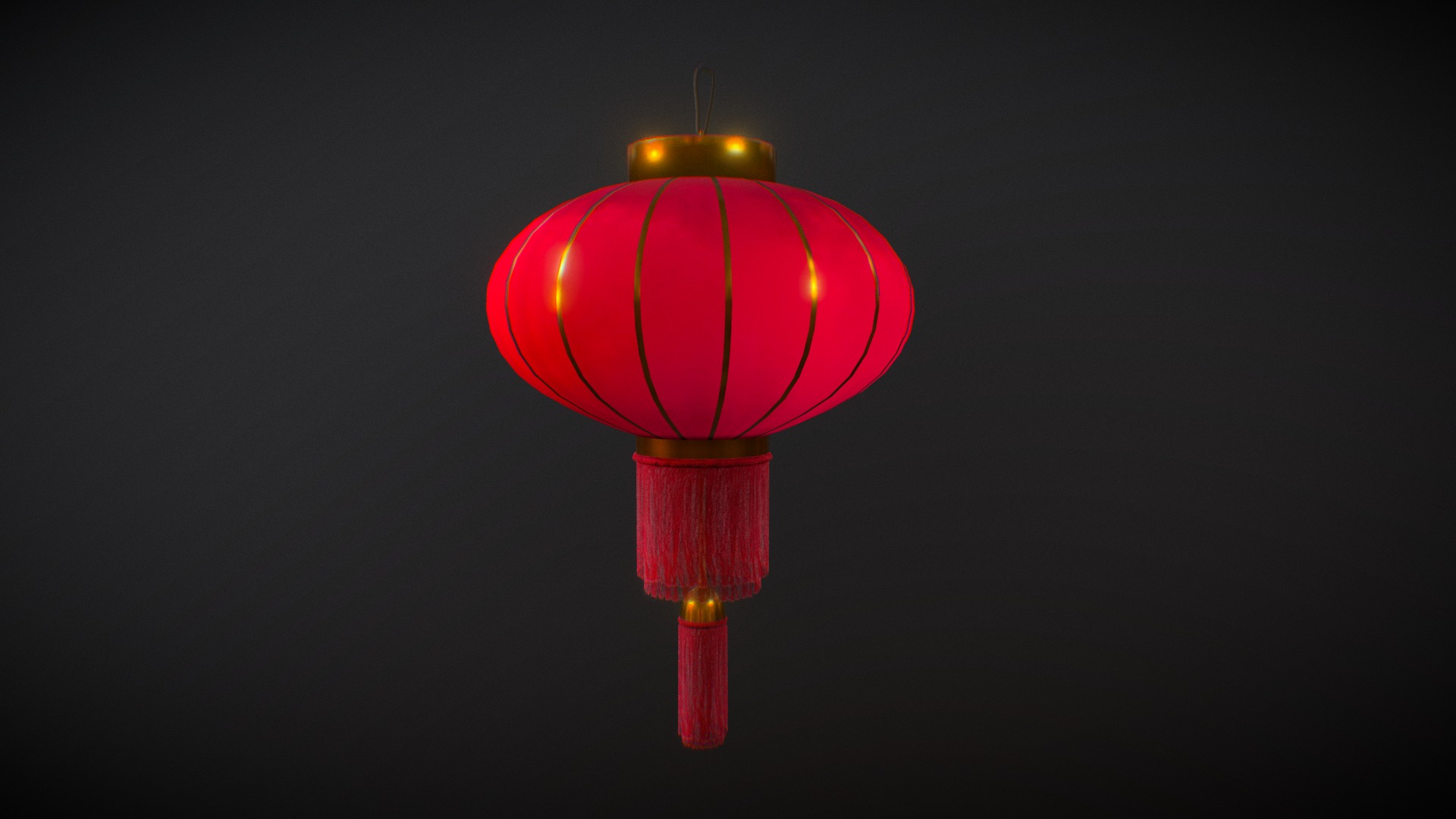 3D model Chinese Lantern - This is a 3D model of the Chinese Lantern. The 3D model is about a red and yellow balloon.