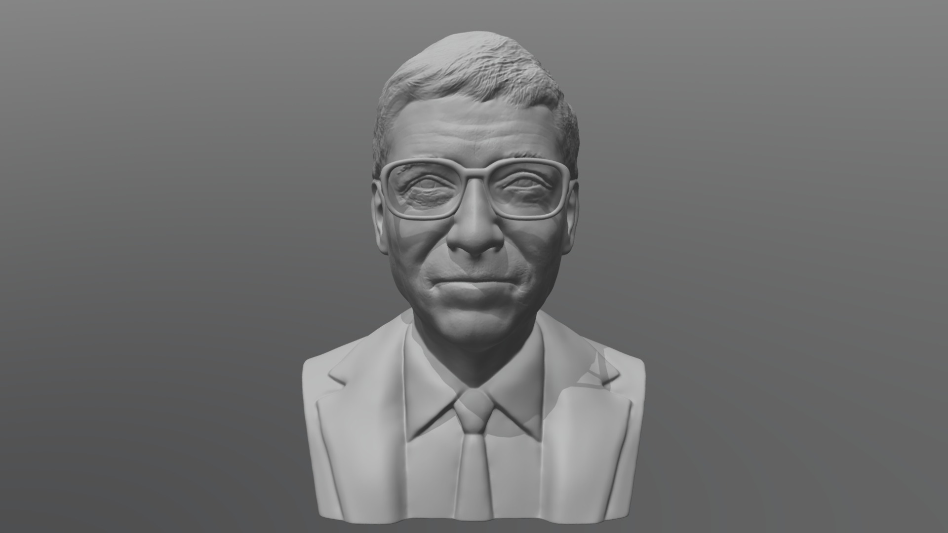 3D model Bill Gates bust for 3D printing - This is a 3D model of the Bill Gates bust for 3D printing. The 3D model is about a man wearing glasses.