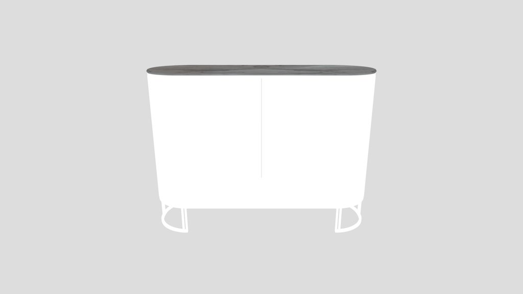 Modern Rounded White Sideboard