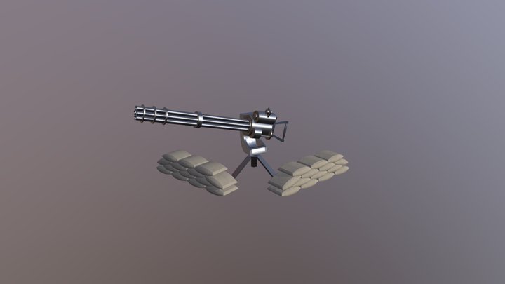 Mini_Gun_Turret_Set 3D Model