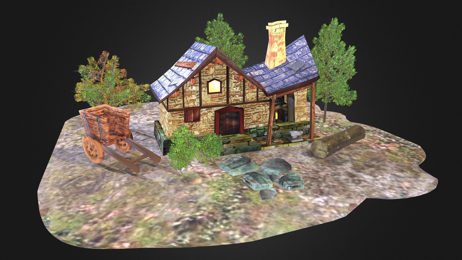 3D model Tiny Cottage - This is a 3D model of the Tiny Cottage. The 3D model is about a screenshot of a video game.
