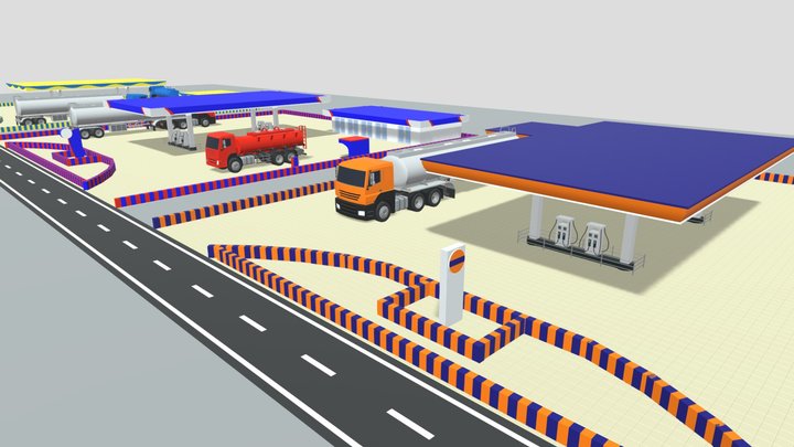 Simpoly Petrol Station 3D Model