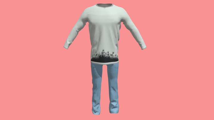 T-shirt and pant 3D Model