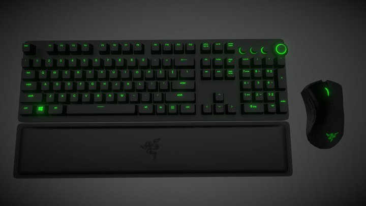 Razor Keyboard & Mouse 3D Model