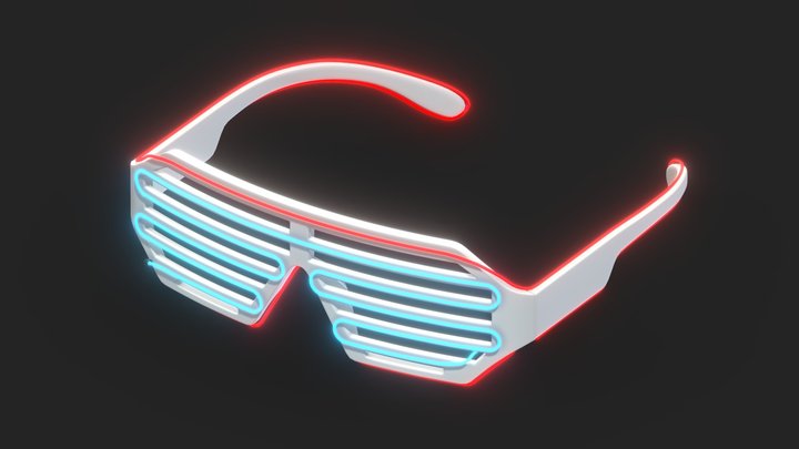 Wire Neon LED Glasses 3D Model