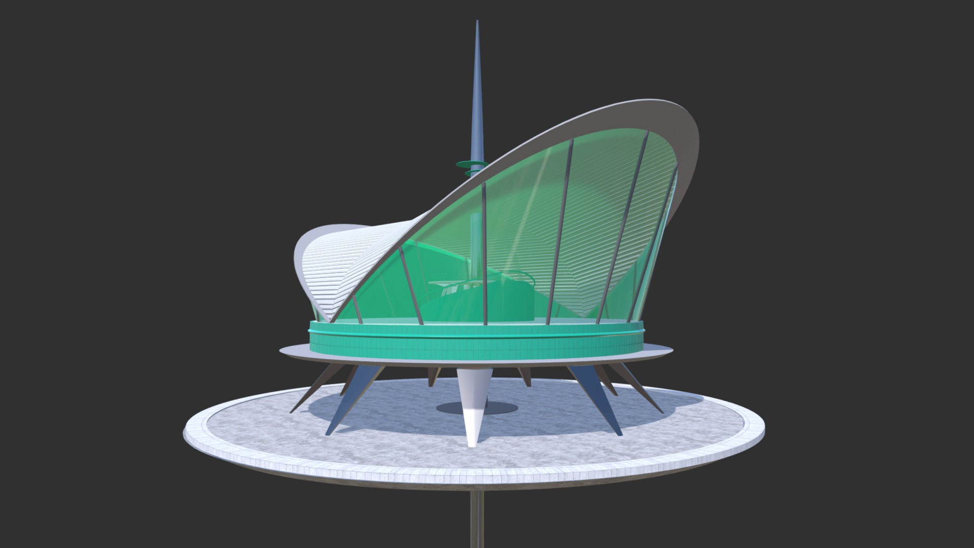 3D model Futuristic Architecture Skyscraper #01 - This is a 3D model of the Futuristic Architecture Skyscraper #01. The 3D model is about a chair made of green plastic.