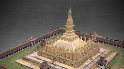 Thad Luang in Vientiane Capital 3D Model