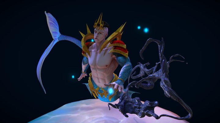Triton - HandPainting 3D Model