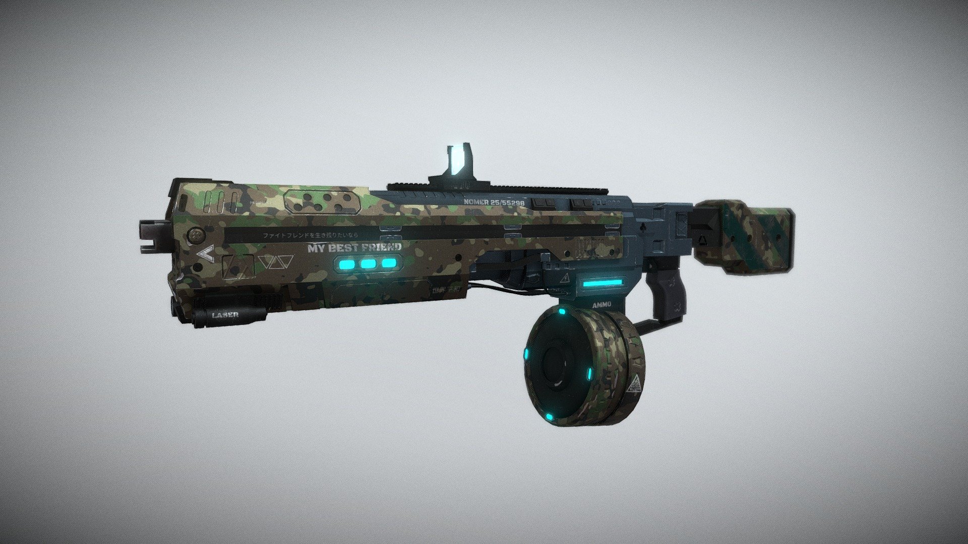 Sci-Fi Gun (Military camouflage skin) - Download Free 3D model by Dim ...